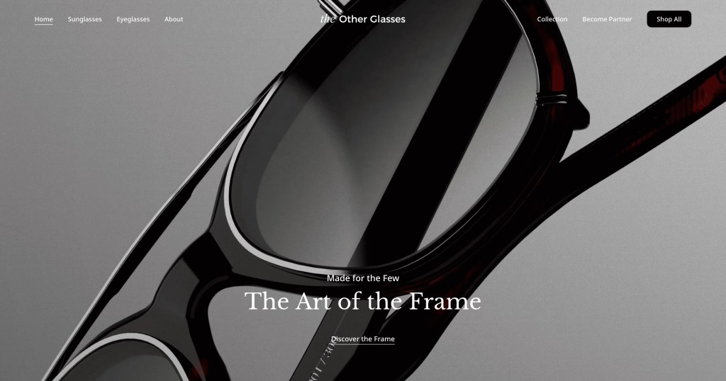 The Other Glasses — Luxury Eyewear E-Commerce Experience | Intella Digital