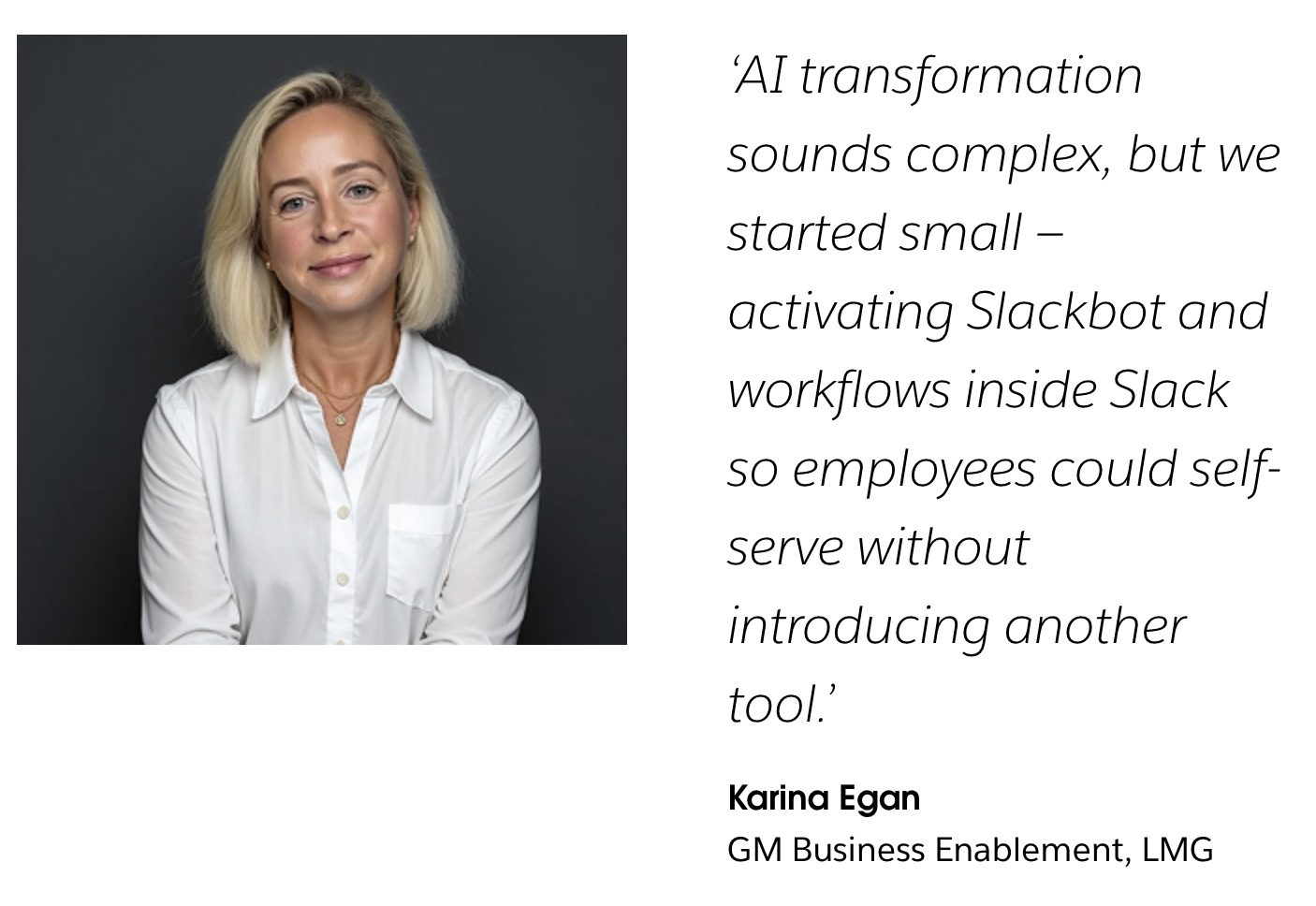 Slack's testimonial social proof