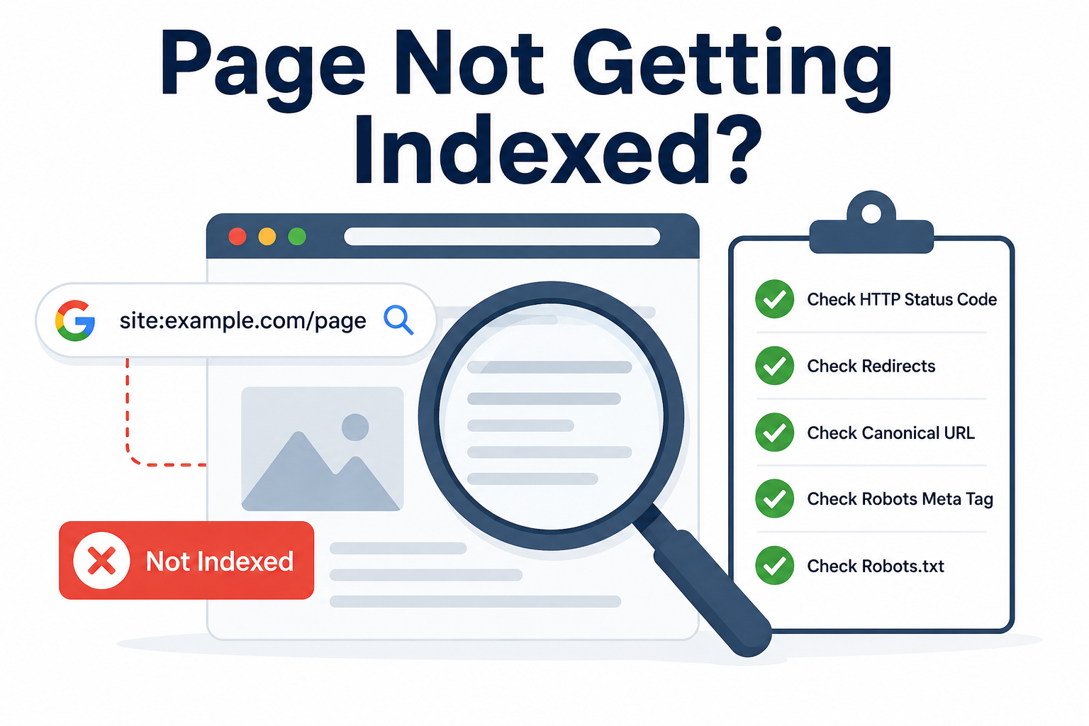 webpage not getting indexed checklist